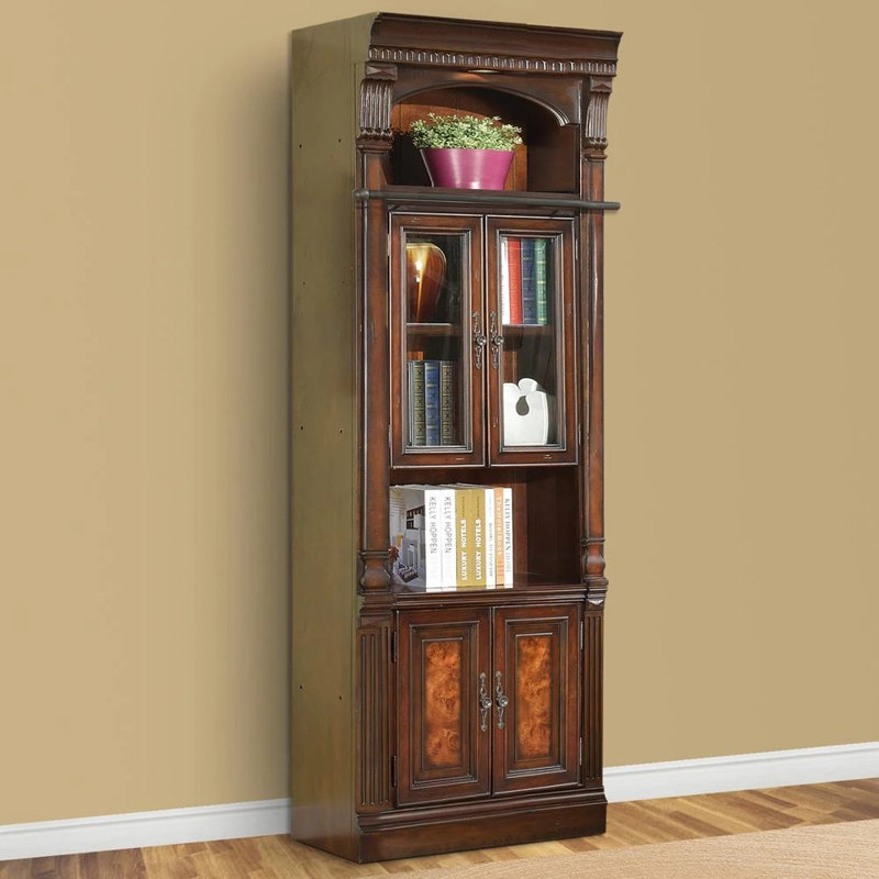 FC Design Transitional 32" Bookcase With EnergyEfficient Led, Display